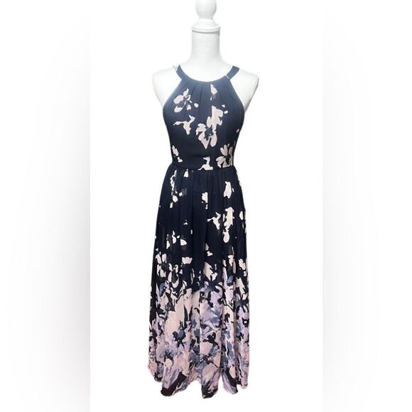 Betsy & Adam floral maxi dress size 2 chiffon - Picture 1 of 6